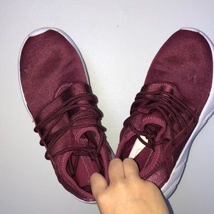 maroon sneakers